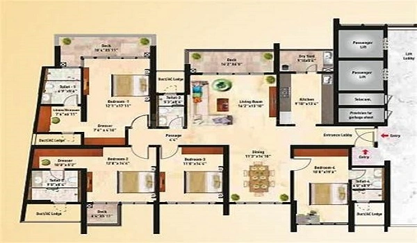 Featured Image of Prestige Evergreen 5 BHK Apartment Floor Plan